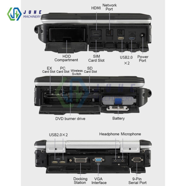 13.3" panasonic toughbook rugged cf31 laptop core i5 16gb ram 1tb ssd