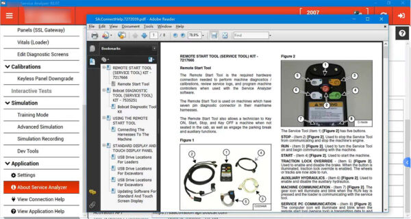 bobcat service analyzer diagnostic tool (rst) 7277987/7260936/6693353