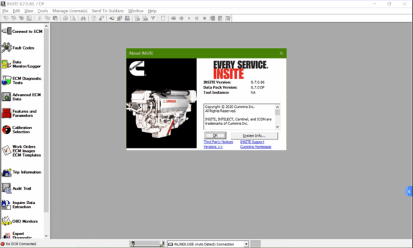 cummins insite 8.7 software inline 6/7 inline data link adapter cummins truck diagnostic software