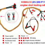 diagnosis wiring harness for kobelco j05 j08 p11c engine start testing cable, excavator computer board engine start cable
