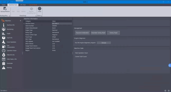 doosan software doosan excavator / wheel loader monitoring program dms 5 v3.1.8 special mode