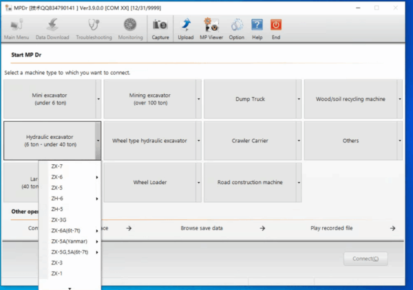 hitachi software for hitachi mpdr3.9 for hitachi ex zax 60 70 120 200 210 350 470 excavator engine fault detector diagnostic