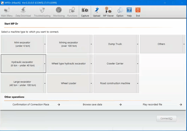 hitachi software for hitachi mpdr3.9 for hitachi ex zax 60 70 120 200 210 350 470 excavator engine fault detector diagnostic