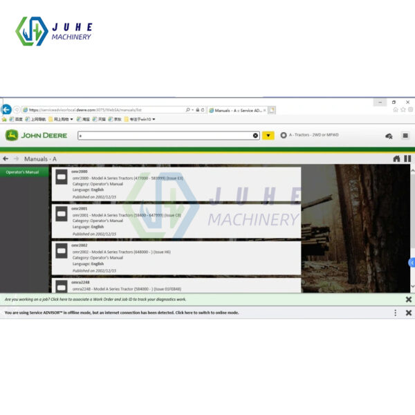 john deere diesel engine diagnostic kit includes edl v3 adapter ag/cf software