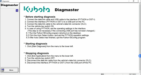 kubota software 2021 kubota takeuchi diagmaster v21.11.01 diagnostic software