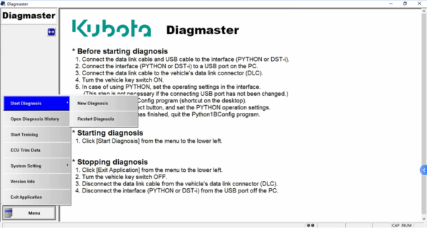 kubota software 2021 kubota takeuchi diagmaster v21.11.01 diagnostic software