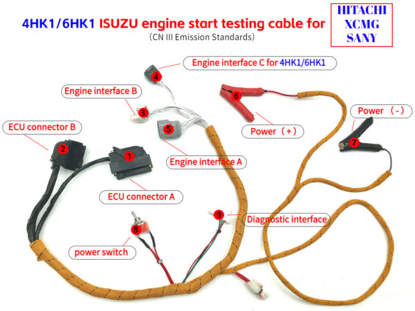 wiring harness for isuzu 4hk1 6hk1 engine start testing cable high quality cable for isuzu excavator computer board engin start